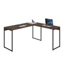 Ver imagem 4 de Escrivaninha Mesa Escritório L Estilo Dynamica 140cm Industrial Yescasa Nogal e Preto Marrom