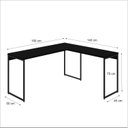 Ver imagem 3 de Escrivaninha Mesa Escritório L Estilo Dynamica 140cm Industrial Yescasa Preto Ônix
