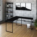 Ver imagem 1 de Escrivaninha Mesa Escritório L Estilo Dynamica 140cm Industrial Yescasa Preto Ônix