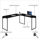 Ver imagem 5 de Escrivaninha Mesa Escritório L Estilo Dynamica 140cm Industrial Yescasa Preto Ônix