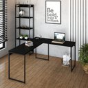 Ver mais imagens de Escrivaninha Mesa Escritório L Estilo Dynamica 140cm Industrial Yescasa Preto Ônix E Preto