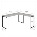 Ver imagem 3 de Escrivaninha Mesa Escritório L Estilo Dynamica 140cm Industrial Yescasa Snow e Preto Branco