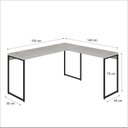 Ver imagem 3 de Escrivaninha Mesa Escritório L Estilo Dynamica 140cm Industrial Yescasa Snow E Preto