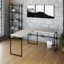 Ver imagem 1 de Escrivaninha Mesa Escritório L Estilo Dynamica 140cm Industrial Yescasa Snow e Preto Branco
