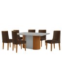 Ver imagem 2 de Mesa de Jantar Aspen 180cm Tampo Mdf Vidro com 6 Cadeiras Lisboa Moderna Mobília