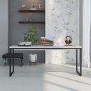 Ver imagem 1 de Escrivaninha Mesa Escritório Diretor Estilo Dynamica 60cm Industrial Yescasa Branco Chess e Preto