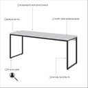 Ver imagem 5 de Escrivaninha Mesa Escritório Diretor Estilo Dynamica 60cm Industrial Yescasa Branco Chess e Preto