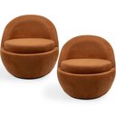 Ver imagem 1 de Kit 02 Poltronas Decorativa Giratória Sala de Estar Yumi C06 Veludo Terracota C-262 - Lyam