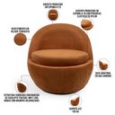 Ver imagem 3 de Kit 02 Poltronas Decorativa Giratória Sala de Estar Yumi C06 Veludo Terracota C-262 - Lyam