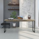 Ver imagem 1 de Escrivaninha Mesa Escritório Diretor Estilo Dynamica 60cm Industrial Yescasa Carvalho e Preto Marrom