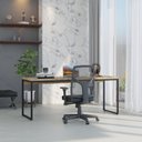 Ver mais imagens de Escrivaninha Mesa Escritório Diretor Estilo Dynamica 60cm Industrial Yescasa Carvalho e Preto Marrom