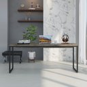 Ver imagem 1 de Escrivaninha Mesa Escritório Diretor Estilo Dynamica 60cm Industrial Yescasa Carvalho Dark e Preto Marrom