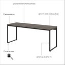 Ver imagem 5 de Escrivaninha Mesa Escritório Diretor Estilo Dynamica 60cm Industrial Yescasa Carvalho Dark e Preto Marrom