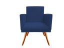 Ver imagem 2 de Kit 2 Poltronas Decorativa Bia Suede Azul Marinho Pés Madeira Ms Decor