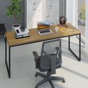 Ver imagem 7 de Escrivaninha Mesa Escritório Diretor Estilo Dynamica 60cm Industrial Yescasa Lamina Mel e Preto Marrom