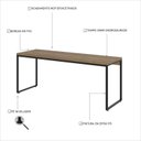 Ver imagem 5 de Escrivaninha Mesa Escritório Diretor Estilo Industrial 180cm Dynamica Yescasa