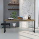 Ver imagem 1 de Escrivaninha Mesa Escritório Diretor Estilo Dynamica 60cm Industrial Yescasa Lamina Mel e Preto Marrom