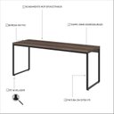 Ver imagem 5 de Escrivaninha Mesa Escritório Diretor Estilo Dynamica 60cm Industrial Yescasa Nogal e Preto Marrom