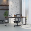 Ver mais imagens de Escrivaninha Mesa Escritório Diretor Estilo Dynamica 60cm Industrial Yescasa Nogal e Preto Marrom