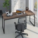 Ver imagem 7 de Escrivaninha Mesa Escritório Diretor Estilo Dynamica 60cm Industrial Yescasa Nogal e Preto Marrom