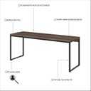 Ver imagem 5 de Escrivaninha Mesa Escritório Diretor Estilo Industrial 180cm Dynamica Yescasa