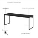 Ver imagem 5 de Escrivaninha Mesa Escritório Diretor Estilo Dynamica 60cm Industrial Yescasa Preto Onix