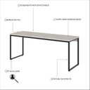 Ver imagem 5 de Escrivaninha Mesa Escritório Diretor Estilo Dynamica 60cm Industrial Yescasa Snow e Preto Branco