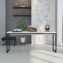 Ver imagem 1 de Escrivaninha Mesa Escritório Diretor Estilo Dynamica 60cm Industrial Yescasa Snow e Preto Branco