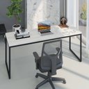 Ver imagem 7 de Escrivaninha Mesa Escritório Diretor Estilo Dynamica 60cm Industrial Yescasa Snow e Preto Branco
