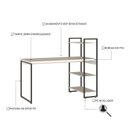 Ver imagem 5 de Escrivaninha Mesa Escritório com Estante Alta Estilo Industrial 135cm com 03 Prateleiras Dynamica Yescasa