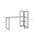 Ver imagem 3 de Escrivaninha Mesa Escritório com Estante Alta Estilo Industrial 135cm com 03 Prateleiras Dynamica Yescasa