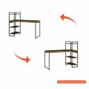 Ver imagem 6 de Escrivaninha Mesa Escritório com Estante Alta Estilo Industrial 135cm com 03 Prateleiras Dynamica Yescasa