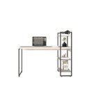 Ver imagem 4 de Escrivaninha Mesa Escritório com Estante Alta Estilo com Dynamica 03 Prateleiras 64cm Industrial Yescasa Branco Chess e Preto