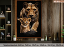Ver imagem 1 de Quadro Decorativo Animais Leoa e Filhotes