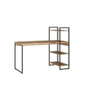 Ver imagem 2 de Escrivaninha Mesa Escritório com Estante Alta Estilo Industrial 135cm com 03 Prateleiras Dynamica Yescasa