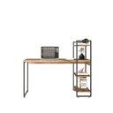 Ver imagem 4 de Escrivaninha Mesa Escritório com Estante Alta Estilo com Dynamica 03 Prateleiras 64cm Industrial Yescasa Carvalho Marrom/Preta