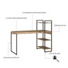 Escrivaninha Mesa Escritório com Estante Alta Estilo Industrial 135cm com 03 Prateleiras Dynamica Yescasa - 5