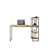 Escrivaninha Mesa Escritório com Estante Alta Estilo Industrial 135cm com 03 Prateleiras Dynamica Yescasa - 4