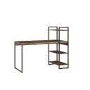 Ver imagem 2 de Escrivaninha Mesa Escritório com Estante Alta Estilo com Dynamica 03 Prateleiras 64cm Industrial Yescasa Carvalho Dark Marrom/Preta