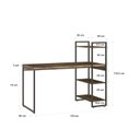 Ver imagem 3 de Escrivaninha Mesa Escritório com Estante Alta Estilo com Dynamica 03 Prateleiras 64cm Industrial Yescasa Carvalho Dark Marrom/Preta