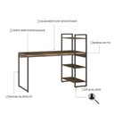 Ver imagem 5 de Escrivaninha Mesa Escritório com Estante Alta Estilo Industrial 135cm com 03 Prateleiras Dynamica Yescasa