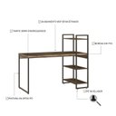 Ver imagem 5 de Escrivaninha Mesa Escritório com Estante Alta Estilo com Dynamica 03 Prateleiras 64cm Industrial Yescasa Carvalho Dark Marrom/Preta