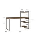 Ver imagem 3 de Escrivaninha Mesa Escritório com Estante Alta Estilo Industrial 135cm com 03 Prateleiras Dynamica Yescasa