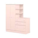 Ver imagem 3 de Quarto Bebê Infantil Doce Sonho Berço Reto Rodizio e Guardar Roupas com Cômoda Qmovi