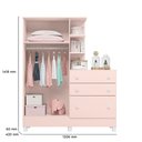 Ver imagem 4 de Quarto Bebê Infantil Doce Sonho Berço Reto Rodizio e Guardar Roupas com Cômoda Qmovi