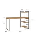 Ver imagem 3 de Escrivaninha Mesa Escritório com Estante Alta Estilo com Dynamica 03 Prateleiras 64cm Industrial Yescasa Lâmina Mel Marrom/Preta