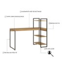 Ver imagem 5 de Escrivaninha Mesa Escritório com Estante Alta Estilo com Dynamica 03 Prateleiras 64cm Industrial Yescasa Lâmina Mel E Est,Preta