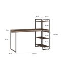 Ver imagem 3 de Escrivaninha Mesa Escritório com Estante Alta Estilo Industrial 135cm com 03 Prateleiras Dynamica Yescasa