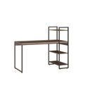 Ver imagem 2 de Escrivaninha Mesa Escritório com Estante Alta Estilo com Dynamica 03 Prateleiras 64cm Industrial Yescasa Nogal Marrom/Preta
