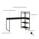 Ver imagem 5 de Escrivaninha Mesa Escritório com Estante Alta Estilo com Dynamica 03 Prateleiras 64cm Industrial Yescasa Preto Onix